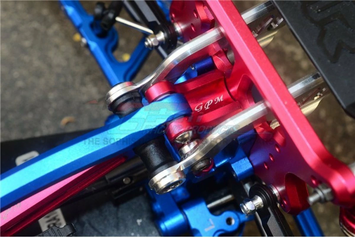 GPM Racing MAK015RA-R | GPM Red Aluminium Rear Center Chassis Brace Mount - Image 2