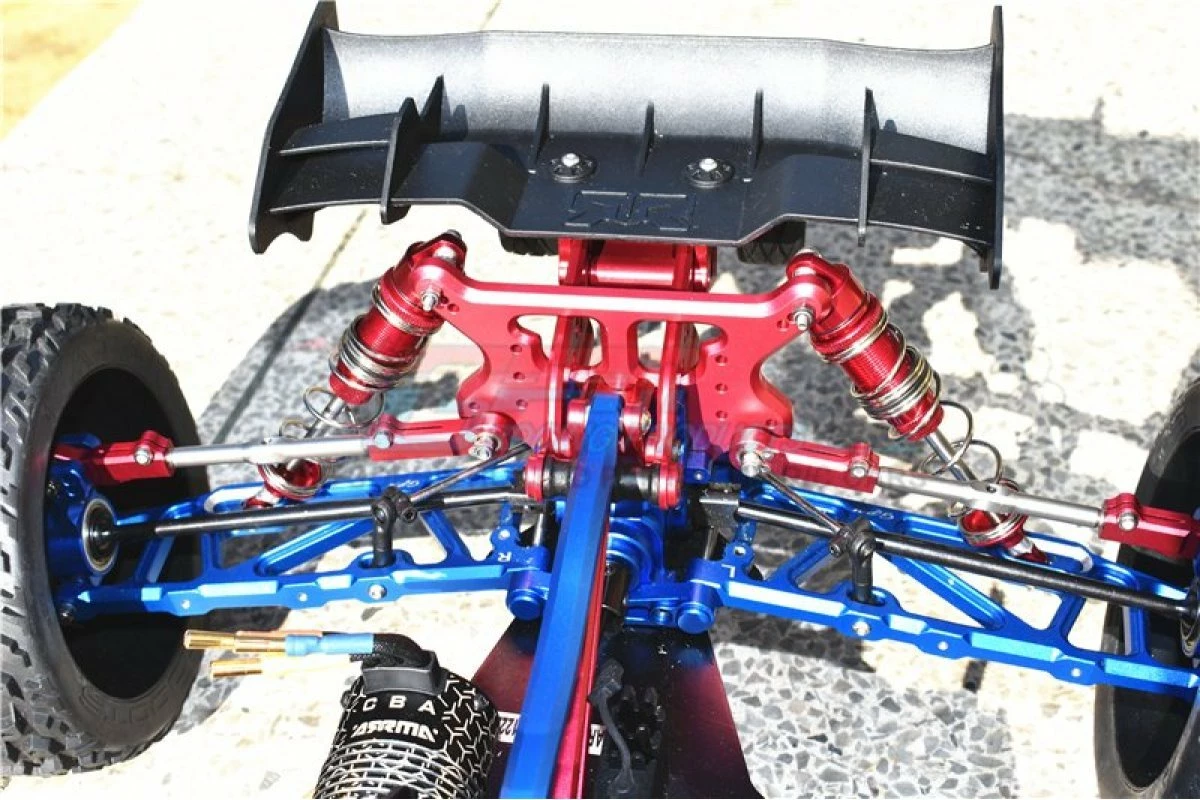 GPM Racing MAK057S-R | GPM Red Aluminium & Stainless Steel ARRMA Kraton, Talion & Outcast Adjustable Rear Upper Suspension Arm Set 2Pcs - Image 2
