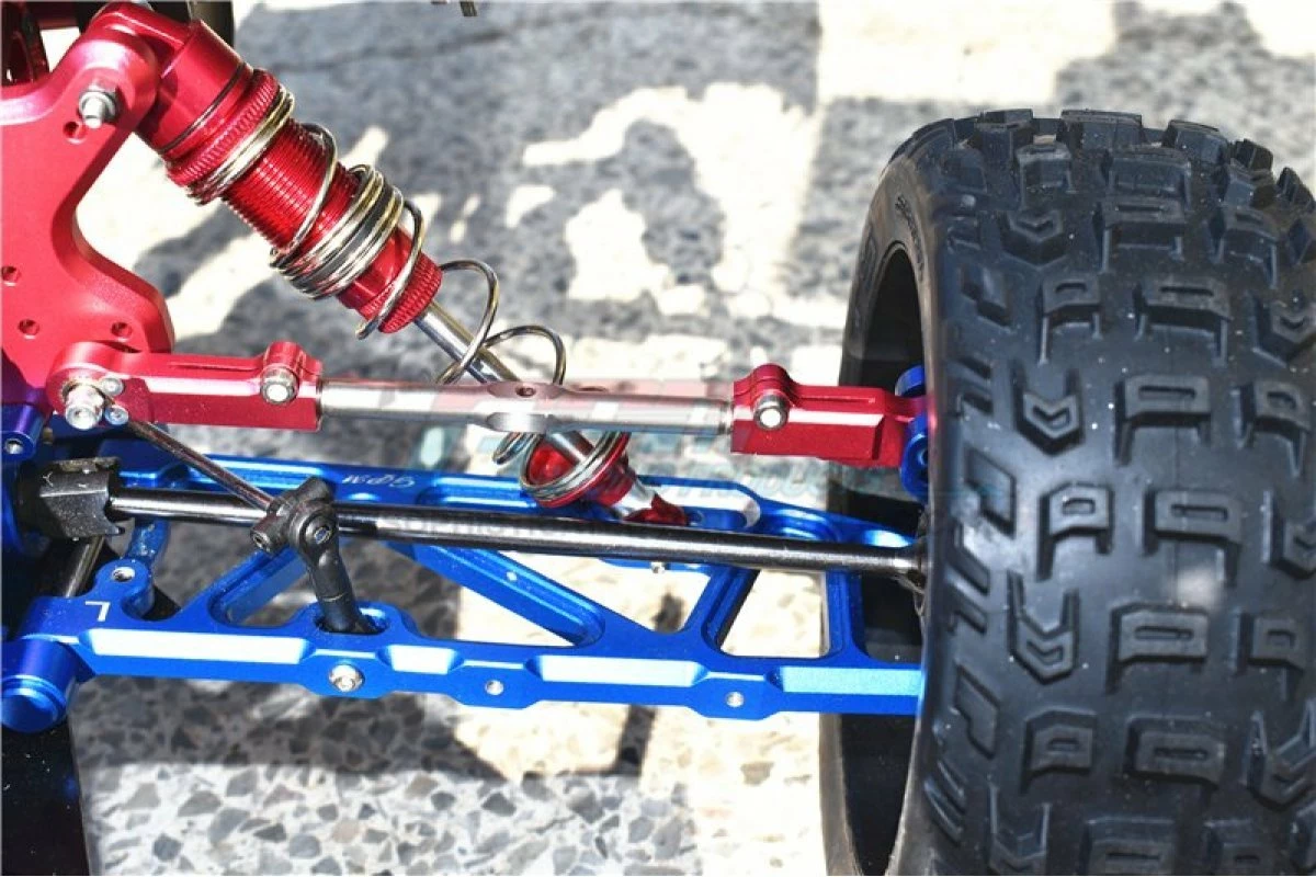 GPM Racing MAK057S-R | GPM Red Aluminium & Stainless Steel ARRMA Kraton, Talion & Outcast Adjustable Rear Upper Suspension Arm Set 2Pcs - Image 3
