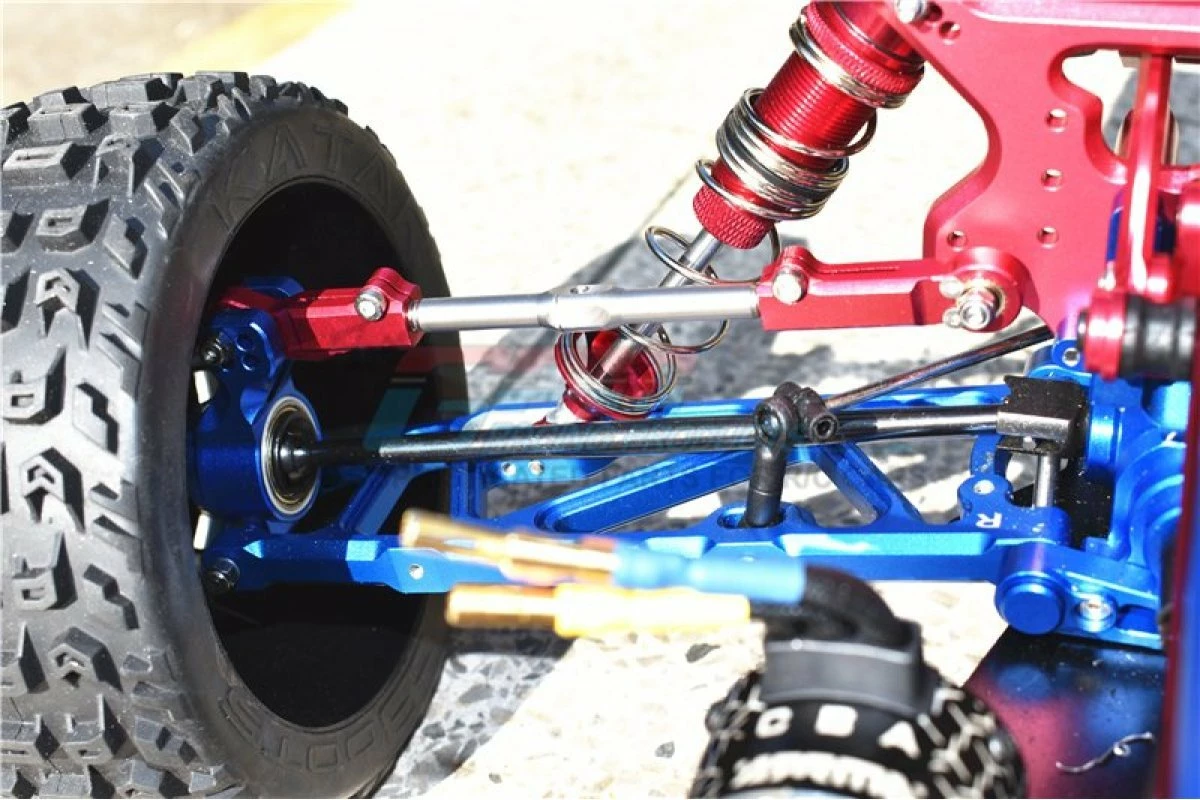 GPM Racing MAK057S-R | GPM Red Aluminium & Stainless Steel ARRMA Kraton, Talion & Outcast Adjustable Rear Upper Suspension Arm Set 2Pcs - Image 4