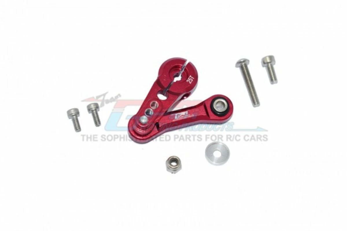 GPM Racing MAK16025-R | GPM Red Aluminium Tie Rod & 25T Servo Horn W/ Hardware