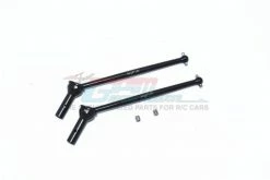 GPM Racing MAM106RS-BK | GPM Black Hardened Steel Rear Universal CVD Drive Shafts 2Pcs W/ Grub Screws