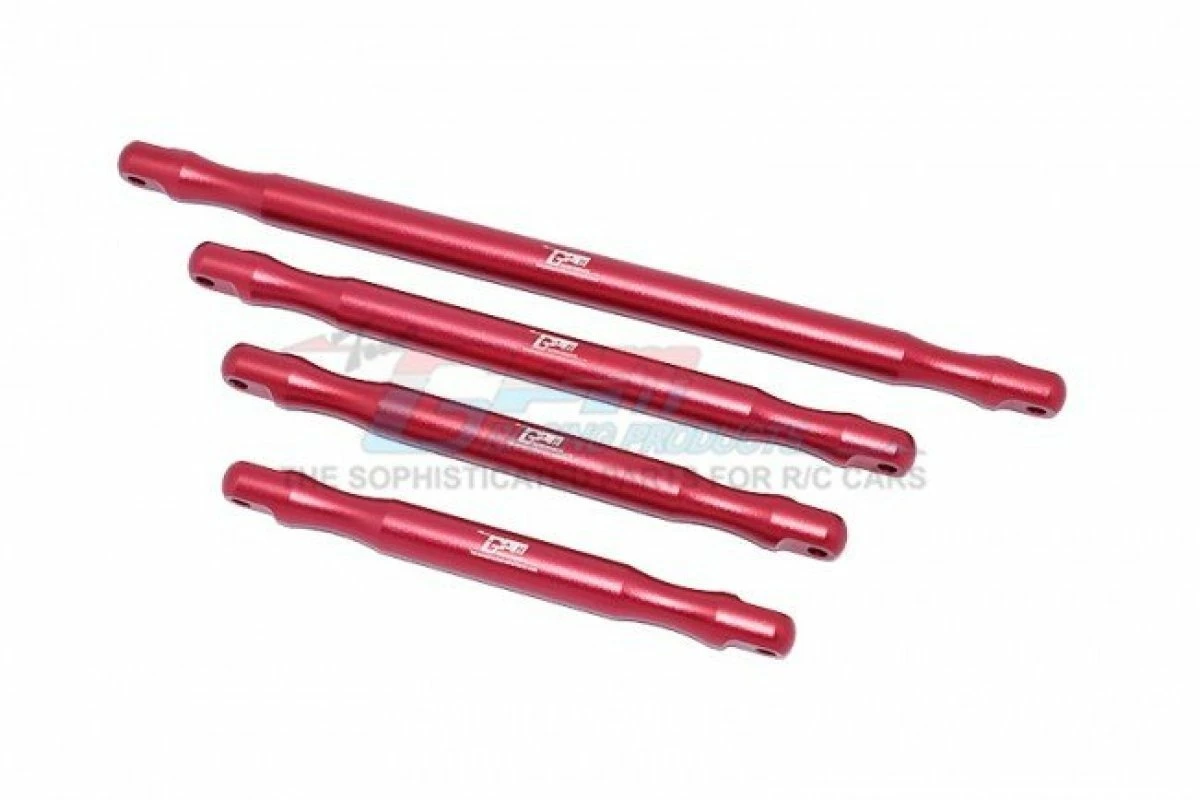 GPM Racing MAOX025-R | GPM Red Aluminium 1/5 Outcast 8S BLX Front & Rear Support Brace Bar Set
