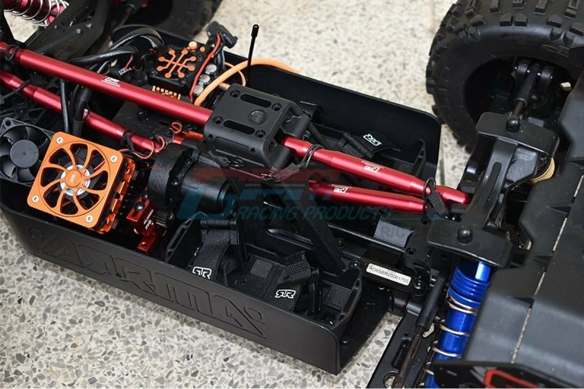 GPM Racing MAOX025-R | GPM Red Aluminium 1/5 Outcast 8S BLX Front & Rear Support Brace Bar Set - Image 4