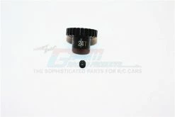 GPM Racing MTG4824T-BK | GPM Steel 24T 48dp/0.5Mod Pinion Gear