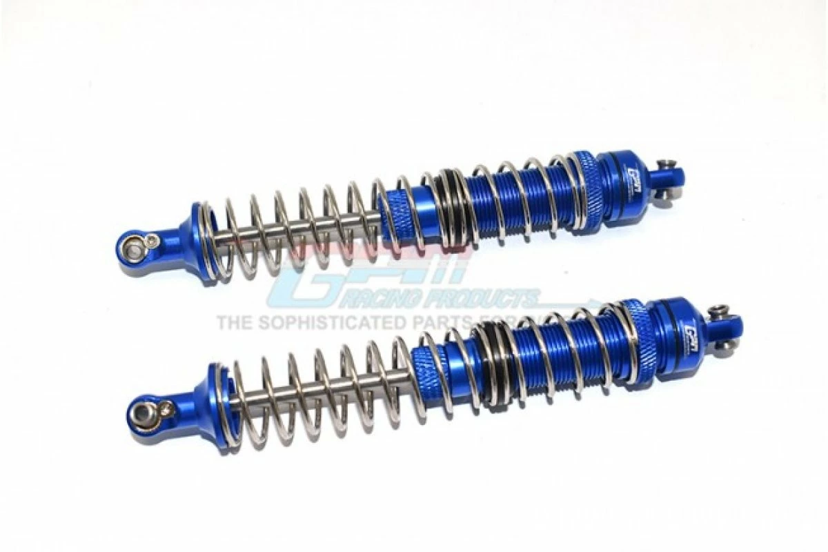 GPM Racing RBX130F-B-S | GPM Blue Aluminium 130mm Front Adjustable Double Spring Shocks 2Pcs