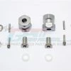 GPM Racing RR010-1215-GS | GPM Grey Silver Aluminium 12mm Wheel Hex +15mm Adaptors 2Pcs W/ Hardware