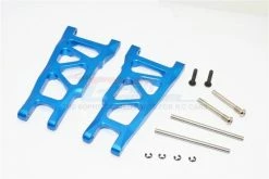 GPM Racing RUS056-B | GPM Blue Aluminium Traxxas Rustler VXL Rear Lower Suspension Arms 2Pcs W/ Pins