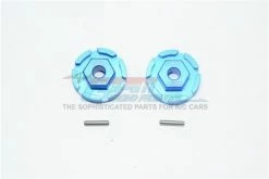 GPM Racing RUS4010+2MM-B | GPM Blue Aluminium Traxxas Rustler 4x4 12mm (+2mm Off-Set) Wheel Hex 2Pcs