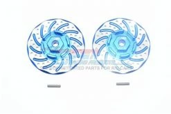 GPM Racing RUS4010DX+2-B | GPM Blue Aluminium Rustler 4x4 +2mm Disk Brake Clawed Wheel Hexs 2Pcs
