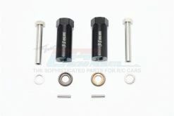 GPM Racing SCX010-31MM-BK | GPM Black Aluminium +31mm Hex Adapters 2Pcs W/ Hardware
