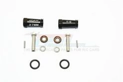 GPM Racing SCX2010-275-BK | GPM Black Aluminium SCX10 II +27mm Hex Adapters 2Pcs W/ Hardware