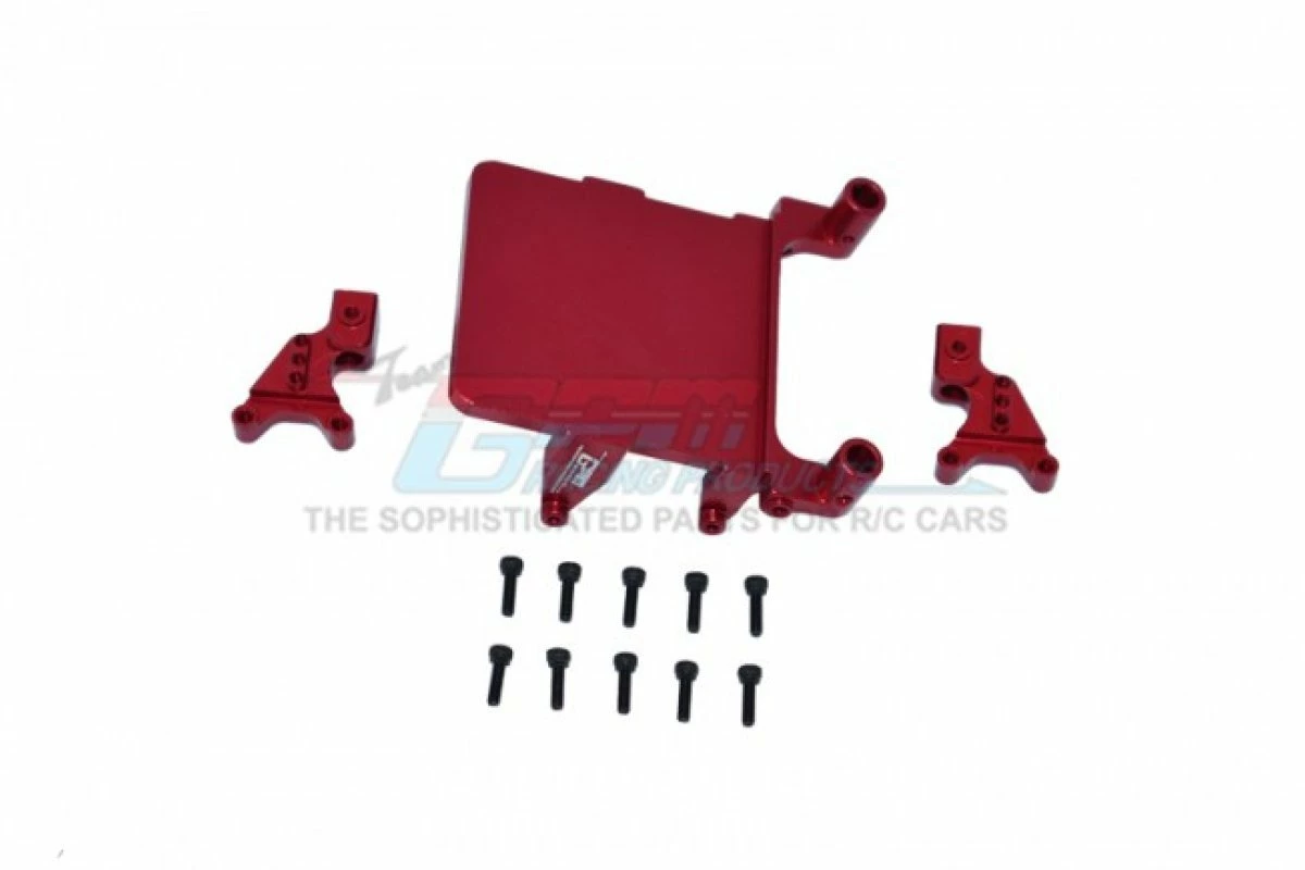 GPM Racing SCX24201FR-R | GPM Red Aluminium 1/24 SCX24 Front & Rear Shock Tower Set - Image 2