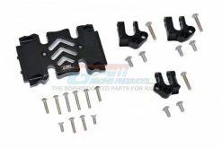 GPM Racing SCX3038BA-BK | GPM Black Aluminium Centre Gear Box Skid Plate & Mount Set