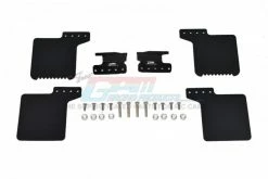 GPM Racing SCX3ZSP10F-BK | GPM Black Front Mud Flaps W/ Black Aluminium Mounts Set