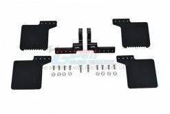 GPM Racing SCX3ZSP10R-BK | GPM Black Rear Mud Flaps W/ Black Aluminium Mounts Set