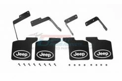 GPM Racing SCX3ZSP7-BK | GPM Black Stainless Steel Mud Flaps 4Pcs W/ Hardware