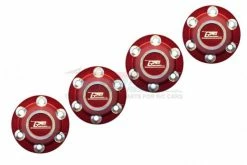 GPM Racing SCX6005-R | GPM Red Aluminium Wheel Nuts W/ Silver Inlay 4Pcs