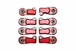 GPM Racing SCX6160F-BE-R | GPM Red Aluminium Adjustable Front Linkage Ball Ends 8Pcs
