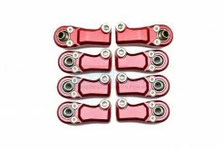 GPM Racing SCX6160R-BE-R | GPM Red Aluminium Adjustable Rear Linkage Ball Ends 8Pcs