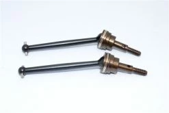 GPM Racing SHSP195F-R-BK | Black Aluminium 53mm CVD Drive Shafts W/ Spring Steel Joint 2Pcs