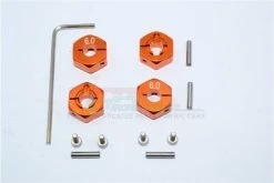 GPM Racing SLA010-6MM-OR | GPM Orange Aluminium Traxxas Slash 4x4 12mm Hex 4Pcs W/ Axle Pins