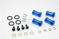 GPM Racing SLA010-_17MM-B | GPM Blue Aluminium +17mm Hex Adapters 4Pcs W/ Hardware