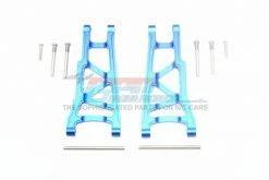 GPM Racing SLA055-B | GPM Blue Aluminium Traxxas Slash 4x4 Front Or Rear Lower Suspension Arms W/ Pins