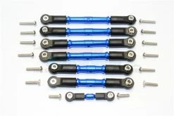 GPM Racing SLA160P-B-BEBK | GPM Blue Aluminium Traxxas Slash 4x4 Complete Turnbuckle Set 7Pcs W/ Hardware
