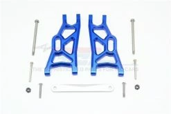 GPM Racing SLA2W055-B | GPM Blue Aluminium Traxxas Slash 2WD Front Lower Suspension Arms 2Pcs W/ Pins