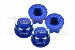 GPM Racing SLE005A-B | GPM Blue Aluminium 17mm Serrated Wheel Nuts 4Pcs