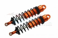 GPM Racing SLE128F-OR-BK | GPM Orange Aluminium Sledge 128mm Adjustable Front Shocks 2Pcs W/ 6mm Shafts