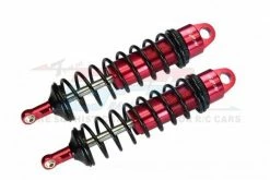 GPM Racing SLE128F-R-BK | GPM Red Aluminium Sledge 128mm Adjustable Front Shocks 2Pcs W/ 6mm Shafts