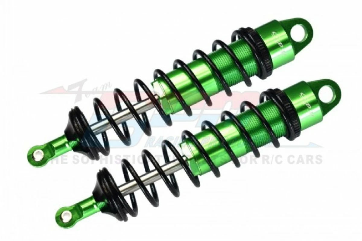GPM Racing SLE143R-G-BK | GPM Green Aluminium Sledge 143mm Adjustable Rear Shocks 2Pcs W/ 6mm Shafts