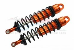 GPM Racing SLE143R-OR-BK | GPM Orange Aluminium Sledge 143mm Adjustable Rear Shocks 2Pcs W/ 6mm Shafts