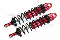 GPM Racing SLE143R-R-BK | GPM Red Aluminium Sledge 143mm Adjustable Rear Shocks 2Pcs W/ 6mm Shafts