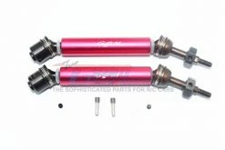 GPM Racing SRUS41277RH-R | GPM Red Hardened Steel & Aluminium Rear Universal CVD Drive Shafts 2Pcs W/ Spring Steel Wheel Hexes