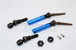 GPM Racing SSLA1277RH-B | GPM Blue Steel Traxxas Slash/Stampede 4x4 Rear Universal Drive Shafts 2Pcs W/ 12mm Hexes