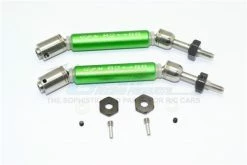 GPM Racing GPM-SSLA1277RHA-G | GPM Green Stainless Steel Traxxas Slash/Stampede 4x4 Rear Universal Drive Shafts 2Pcs W/ 12mm Hexs