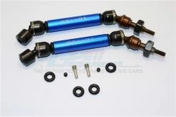 GPM Racing SSLA1280FH-B | GPM Blue Steel Traxxas Slash/Stampede 4x4 Front Universal Drive Shafts 2Pcs W/ 12mm Hexs