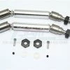 GPM Racing SSLA1280FHA-S | GPM Silver Steel & Aluminium Front Universal CVD Drive Shafts 2Pcs W/ Wheel Hexes & 3mm Shims
