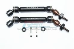 GPM Racing SSLA1280FHST-BK | GPM Harden Steel Traxxas Slash/Stampede 4x4 Front Universal Drive Shafts 2Pcs W/ 12mm Hexs