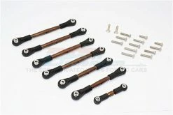 GPM Racing SSLA160P-OC-BEBK | GPM Spring Steel Traxxas Slash 4x4 Complete Turnbuckle Set 7Pcs W/ Hardware