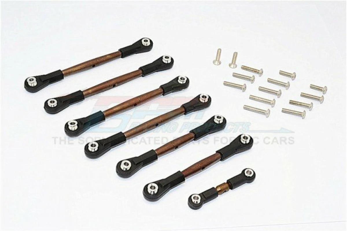 GPM Racing SSLA160P-OC-BEBK | GPM Spring Steel Traxxas Slash 4x4 Complete Turnbuckle Set 7Pcs W/ Hardware