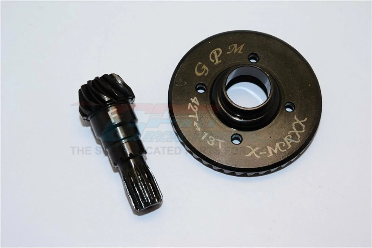GPM Racing STXM1200F-BK | GPM X-Maxx Front Spiral Cut Hardened Steel 42T/13T Differential Gear Set - Image 2