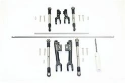 GPM Racing GPM-SUDR312FRS-BK | GPM Stainless Steel Front & Rear Sway Bars W/ Steel Turnbuckles & Black Aluminium Sway Bar Arms 11Pcs