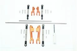 GPM Racing SUDR312FRS-OR | GPM Stainless Steel Front & Rear Sway Bars W/ Steel Turnbuckles & Orange Aluminium Sway Bar Arms 11Pcs