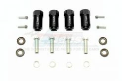 GPM Racing TRX4010-23MM-BK | GPM Black Aluminium TRX-4 12mm Hex Adaptors (+23mm) 4Pcs W/ Hardware
