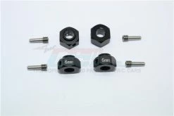 GPM Racing TRX4010-6MM-BK | GPM Black Aluminium TRX-4 12mm Hexes (6mm Thick) 4Pcs W/ Hardware