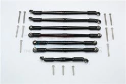 GPM Racing TRX4160-BK-BEBK | GPM Black Aluminium Upper & Lower Adjustable Suspension Linkages 7Pcs